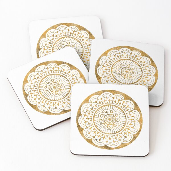 Item preview, Sunflower Sun Mandala Gold on White designed and sold by ArtByDrax.