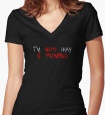 Im (Not) Okay (I Promise) Women's Fitted V-Neck T-Shirt