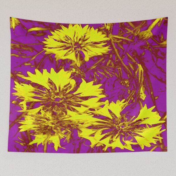Item preview, Bright Yellow Purple Flowers designed and sold by wildjellybeans.