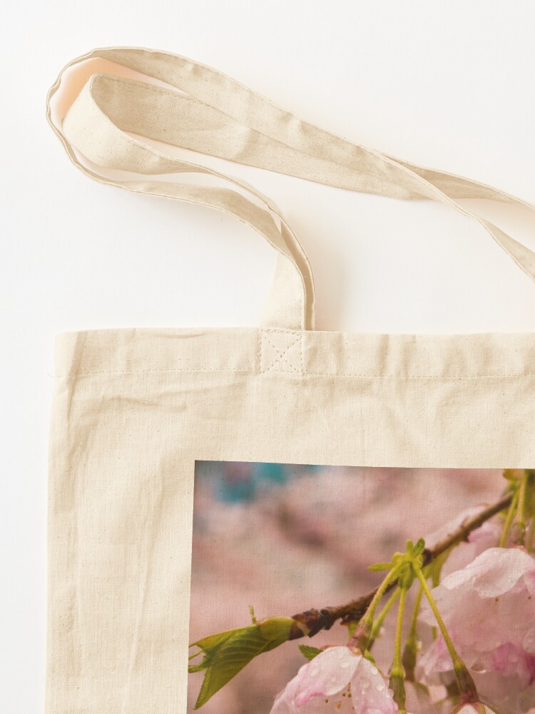 Thumbnail 3 of 5, Tote Bag, Cherry Blossoms and Rain Drops designed and sold by raetucker.