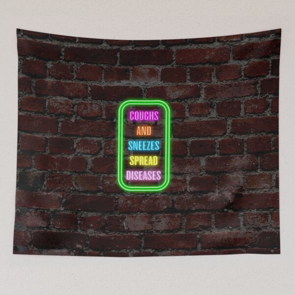 Item preview, Coughs and Sneezes warning neon sign designed and sold by BigTime.