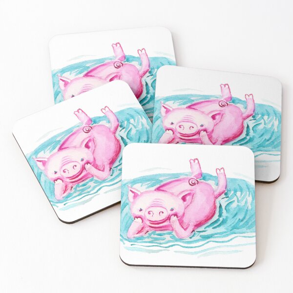 Item preview, Happy pig is relaxing in the puddle. designed and sold by Shoshina.