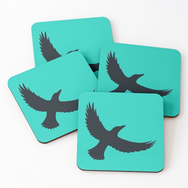 Item preview, Magpie Flight – Black on Turquoise designed and sold by ImperfectLife.