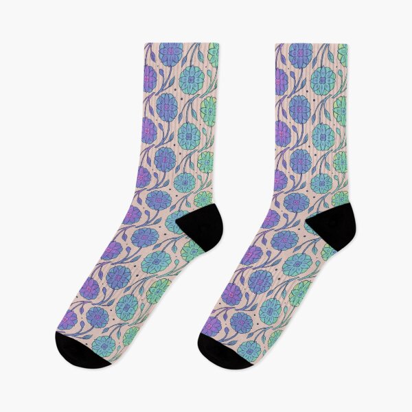 Item preview, Rainbow Floral Pattern - Light Cream designed and sold by JayBirdsBrain.