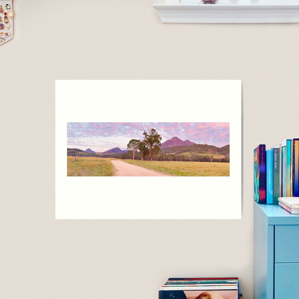 Rosey Dawn over Mt Barney, South-East Queensland, Australia Art Print