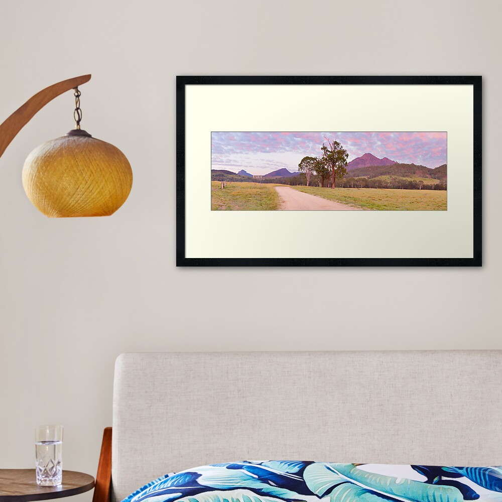 Rosey Dawn over Mt Barney, South-East Queensland, Australia Framed Art Print