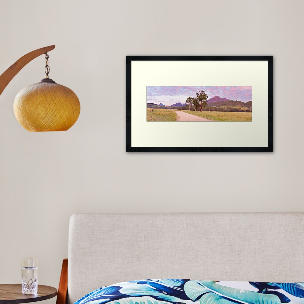 Rosey Dawn over Mt Barney, South-East Queensland, Australia Framed Art Print