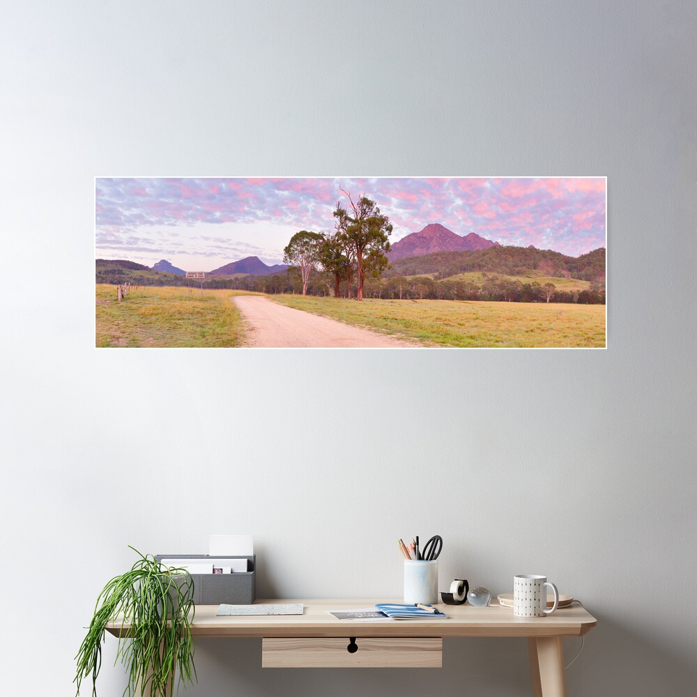 Rosey Dawn over Mt Barney, South-East Queensland, Australia Poster