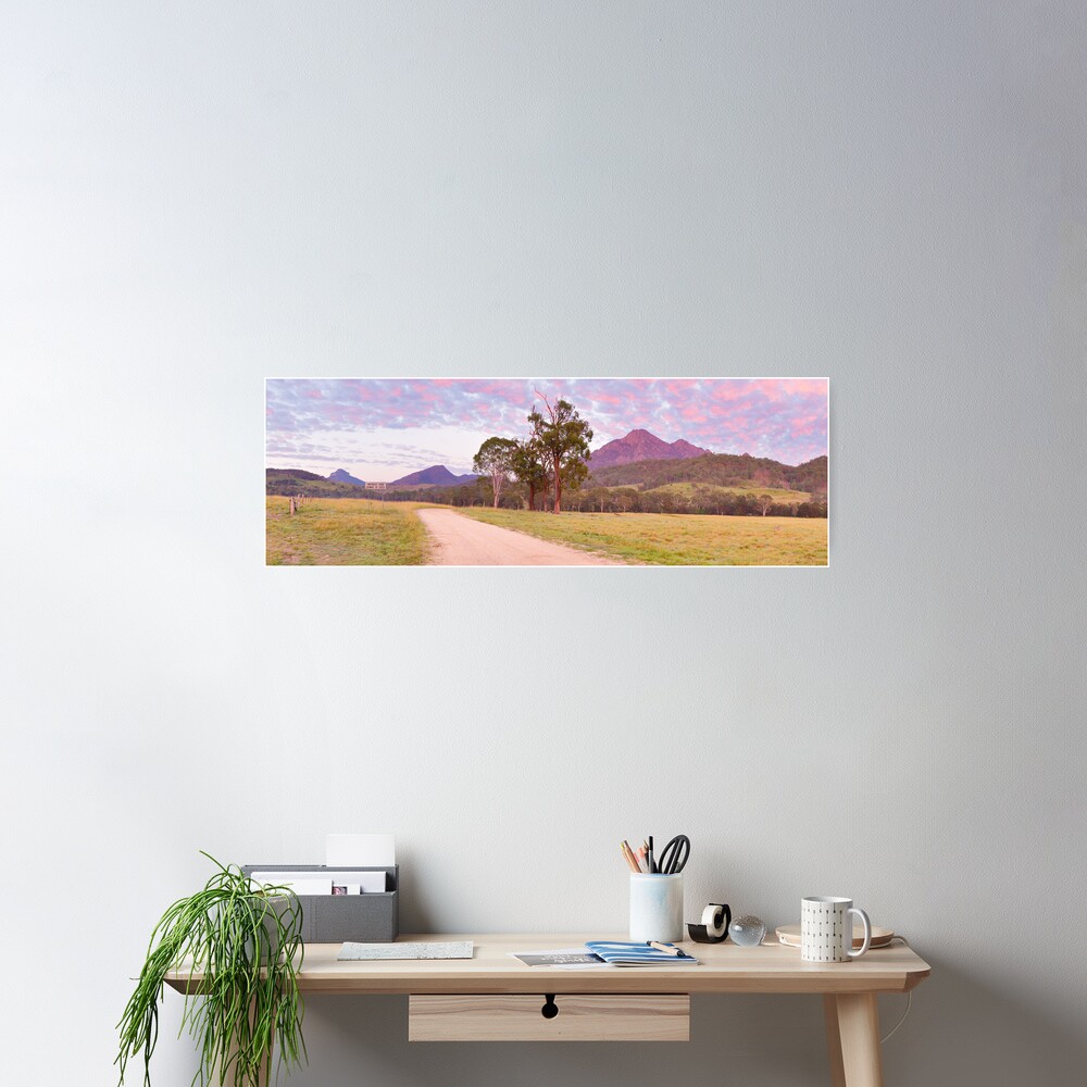 Rosey Dawn over Mt Barney, South-East Queensland, Australia Poster
