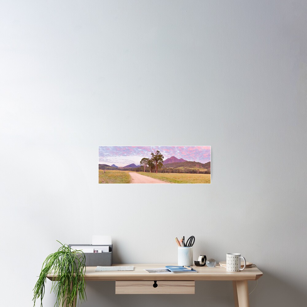 Rosey Dawn over Mt Barney, South-East Queensland, Australia Poster