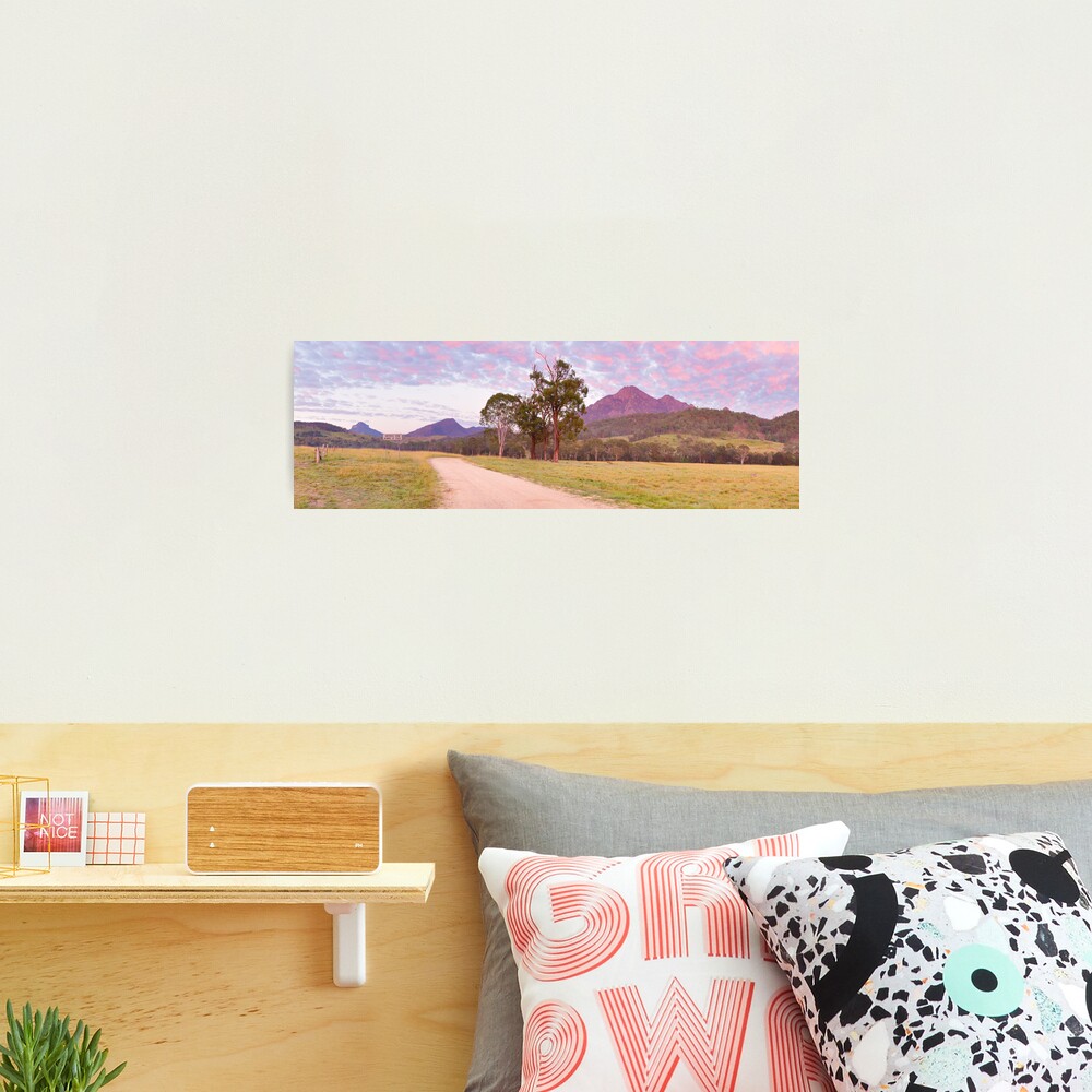 Rosey Dawn over Mt Barney, South-East Queensland, Australia Photographic Print