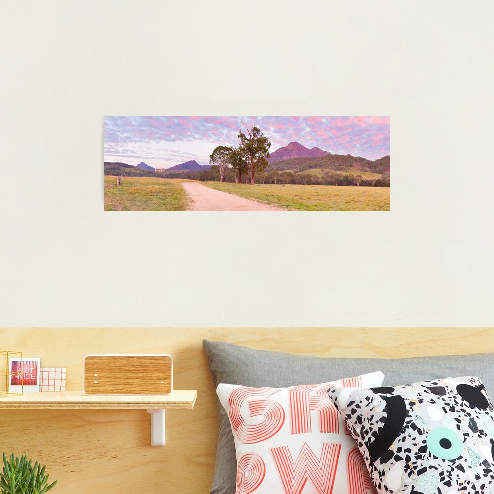 Rosey Dawn over Mt Barney, South-East Queensland, Australia Photographic Print