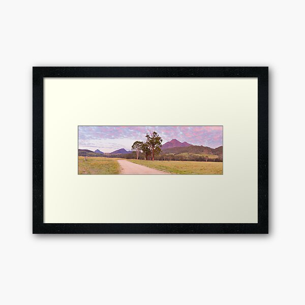 Rosey Dawn over Mt Barney, South-East Queensland, Australia Framed Art Print