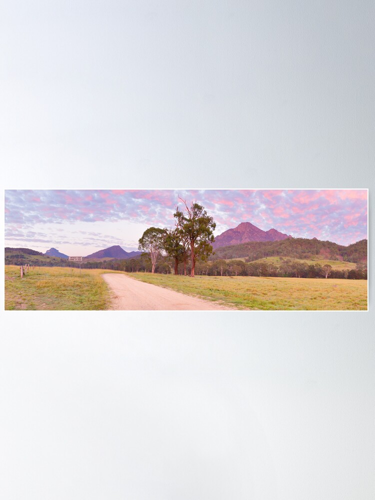 Alternate view of Rosey Dawn over Mt Barney, South-East Queensland, Australia Poster