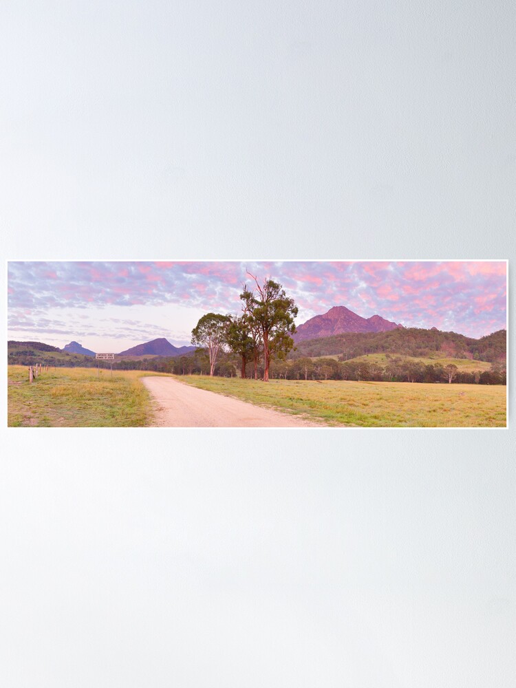 Alternate view of Rosey Dawn over Mt Barney, South-East Queensland, Australia Poster