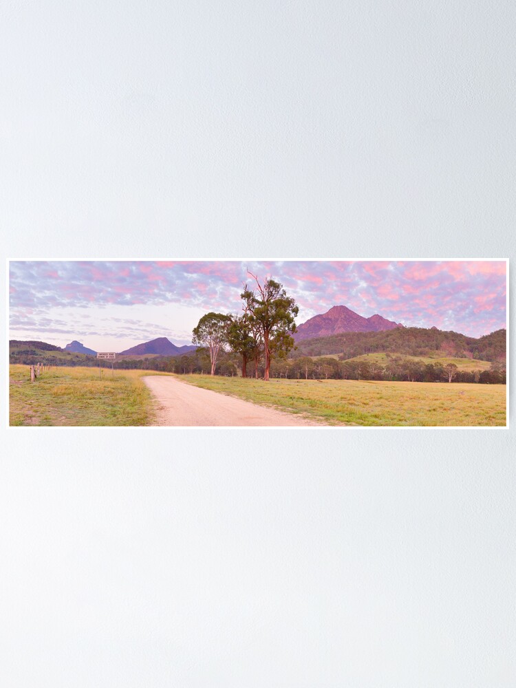 Alternate view of Rosey Dawn over Mt Barney, South-East Queensland, Australia Poster