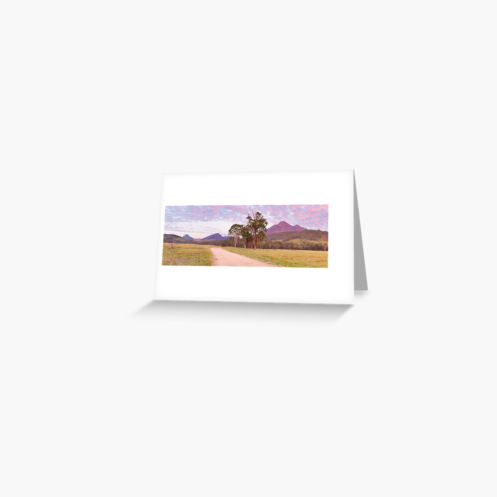 Rosey Dawn over Mt Barney, South-East Queensland, Australia Greeting Card