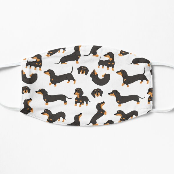 Cute dachshund dogs Flat Mask