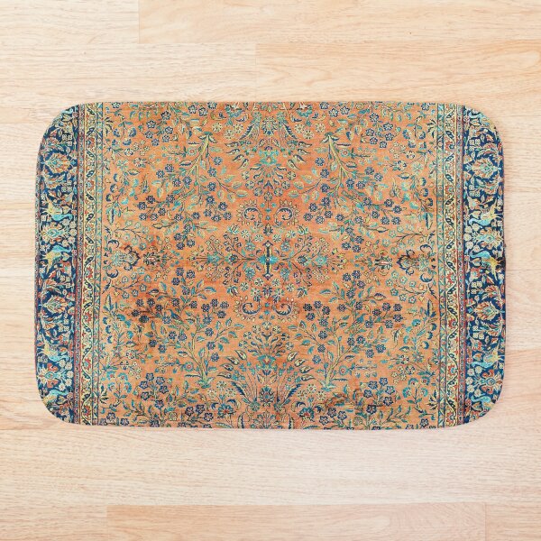 Manchester Kashan Floral Persian Carpet Print Bath Mat