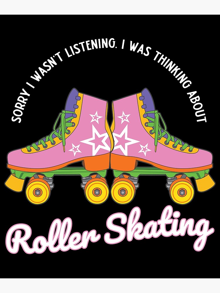 "Retro Rollerskating skating 70s Roller Skates" Poster by Rzelemenz