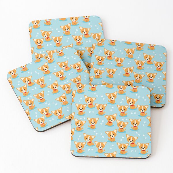 Item preview, Cute puppies on a light blue background designed and sold by A Little Shop of Light.