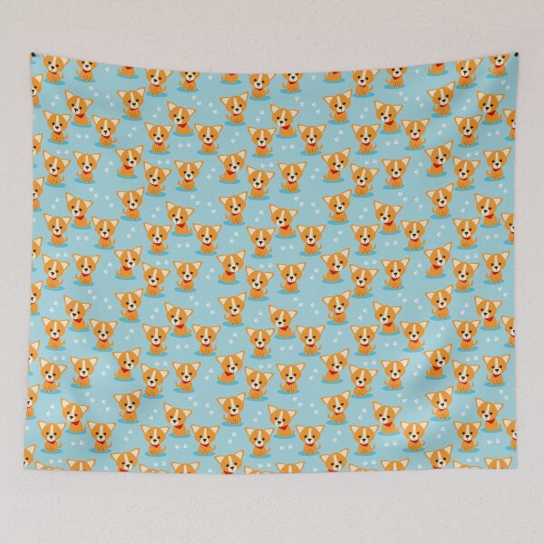 Item preview, Cute puppies on a light blue background designed and sold by A Little Shop of Light.