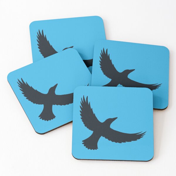 Item preview, Magpie Flight – Black on Sky Blue designed and sold by ImperfectLife.