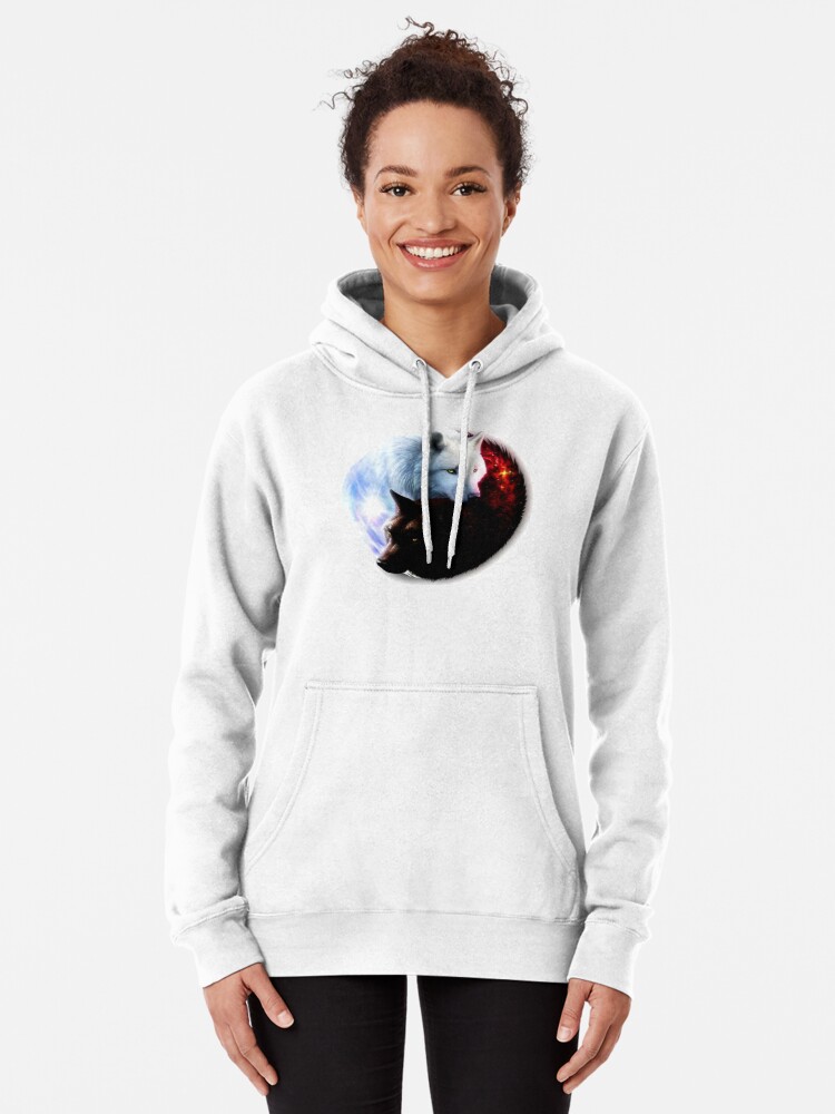 Ice and fire wolf hoodie hot sale