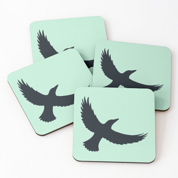 Item preview, Magpie Flight – Black on Mint Green designed and sold by ImperfectLife.