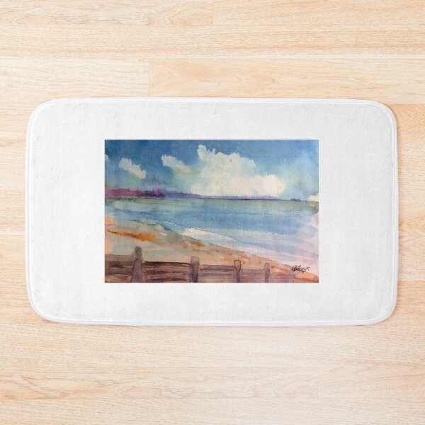 Item preview, Watercolour painting of a sunny Spring day at Whitstable West Beach designed and sold by Double Dutch Designs.