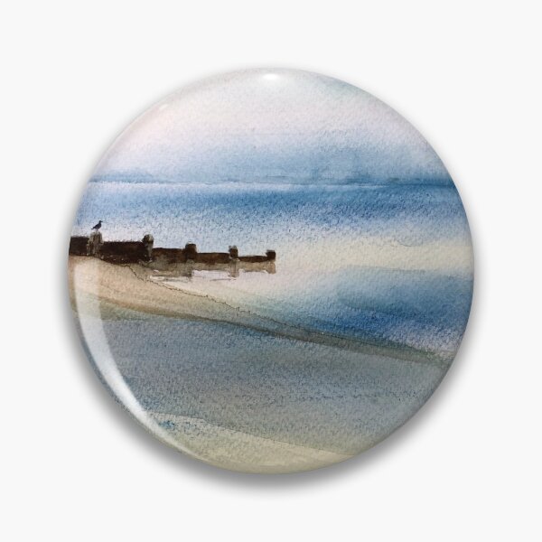 Item preview, Watercolour painting of a still day at Whitstable West Beach designed and sold by Double Dutch Designs.