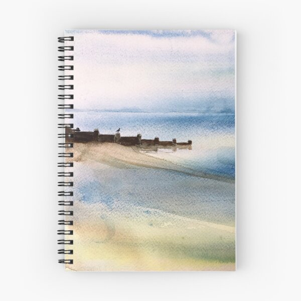 Item preview, Watercolour painting of a still day at Whitstable West Beach designed and sold by Double Dutch Designs.
