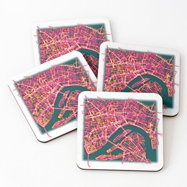 Item preview, Neon Roads of Rotterdam (without text) designed and sold by Data-Driven Map Designs.
