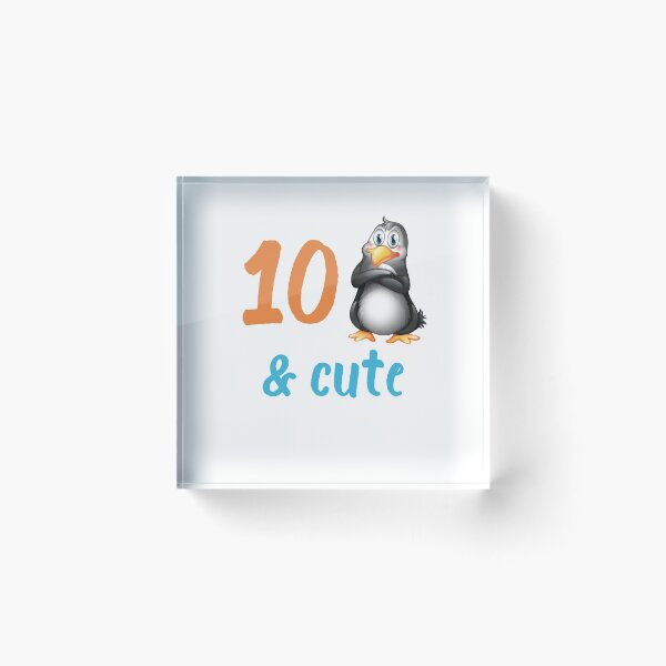 Item preview, Funny Penguin 10th Birthday Gift 10 Year Old Boys Girls Bday Party Outfit designed and sold by FunnySunny T-Shirts.