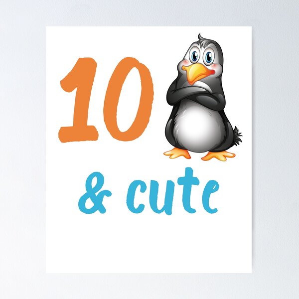 Item preview, Funny Penguin 10th Birthday Gift 10 Year Old Boys Girls Bday Party Outfit designed and sold by FunnySunny T-Shirts.