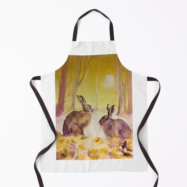 Item preview, Through Thick and Thin: Watercolour Painting of Hares in Winter designed and sold by Double Dutch Designs.