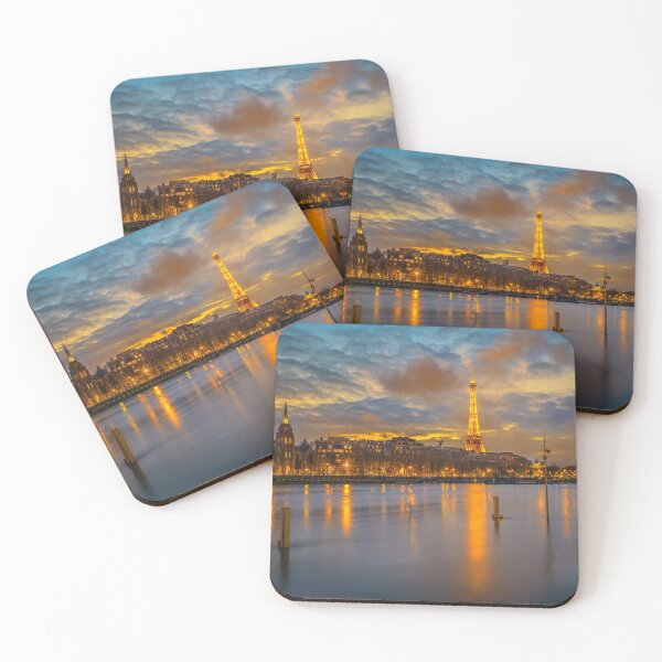 Item preview, Night view of Eiffel tower and Seine river Paris designed and sold by KarenMandau.