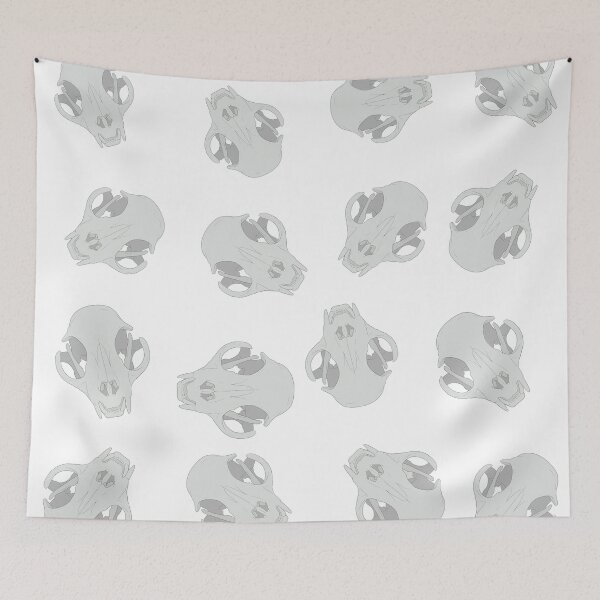 Item preview, Cat skull pattern designed and sold by MarisaCArt.