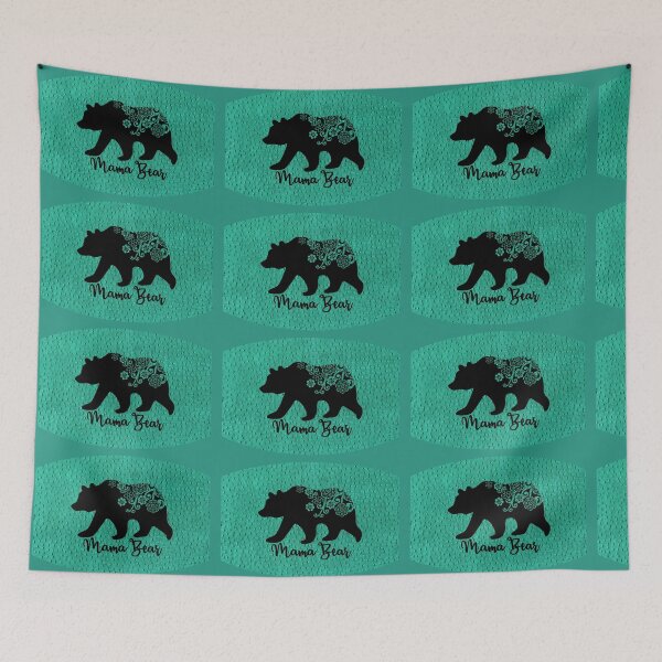 Item preview, Mama Bear Floral Sea Green Flowers designed and sold by Mavesha.