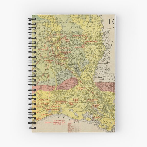Item preview, Vintage Louisiana Oil & Gas Fields Map (1920) designed and sold by BravuraMedia.