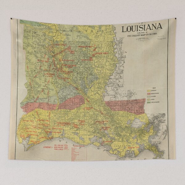 Item preview, Vintage Louisiana Oil & Gas Fields Map (1920) designed and sold by BravuraMedia.