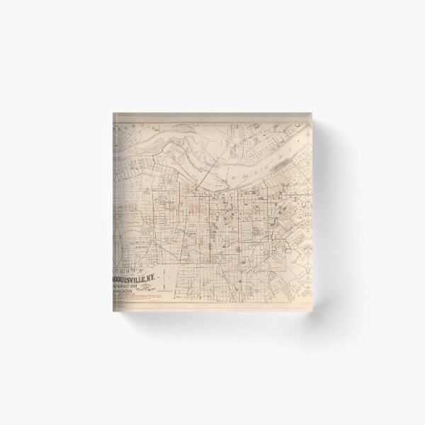 Item preview, Vintage Map of Louisville KY (1879) designed and sold by BravuraMedia.