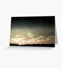 Colourized sunset with jet plane Greeting Card