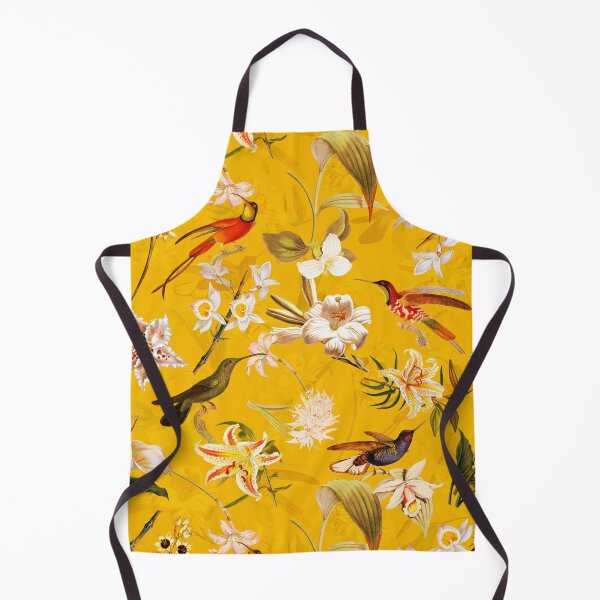 Item preview, Pierre Joseph Redoute vintage flowers and hummingbirds Botanical Garden nostalgic seamless yellow pattern designed and sold by UtArt.