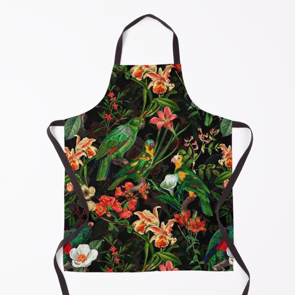 Item preview, Pierre Joseph Redoute tropical vintage jungle flowers and parrots nostalgic mystic Botanical Night Garden pattern Nightgarden designed and sold by UtArt.
