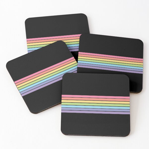 Item preview, Pastel Rainbow Stripe on Black designed and sold by PrintStopStudio.