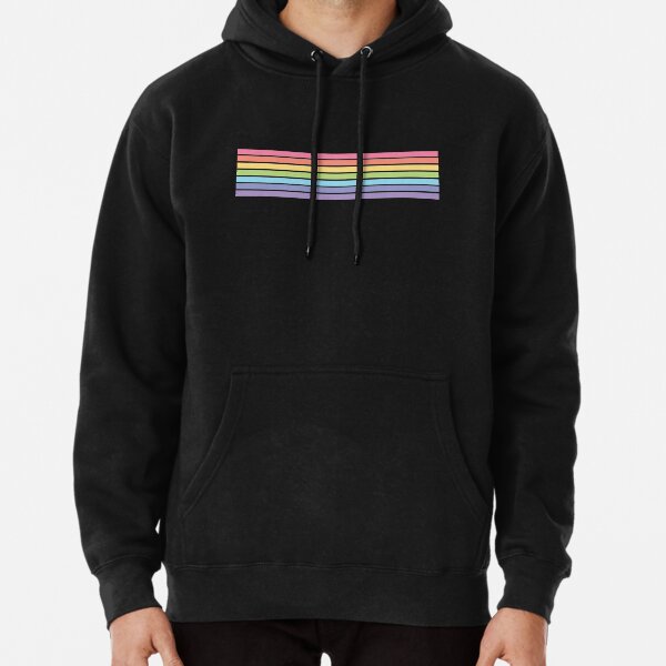 Black hoodie best sale with rainbow stripe