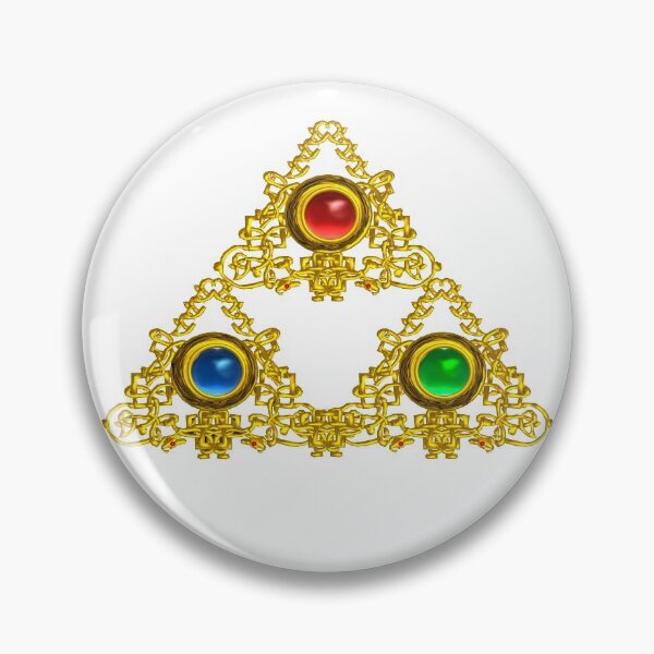 Item preview, MAGIC ELFIC TALISMAN /GOLD TRIANGLE WITH GEMSTONES IN WHITE designed and sold by BulganLumini.