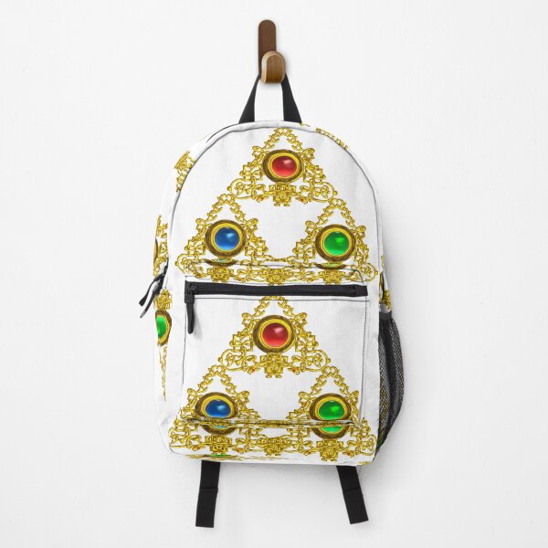 Item preview, MAGIC ELFIC TALISMAN /GOLD TRIANGLE WITH GEMSTONES IN WHITE designed and sold by BulganLumini.