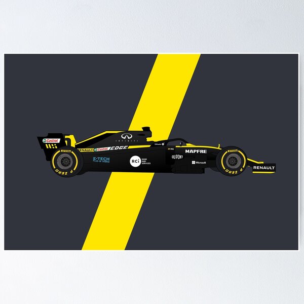 Hand-drawn Formula 1 Renault R.S.20 Digital Artwork Poster